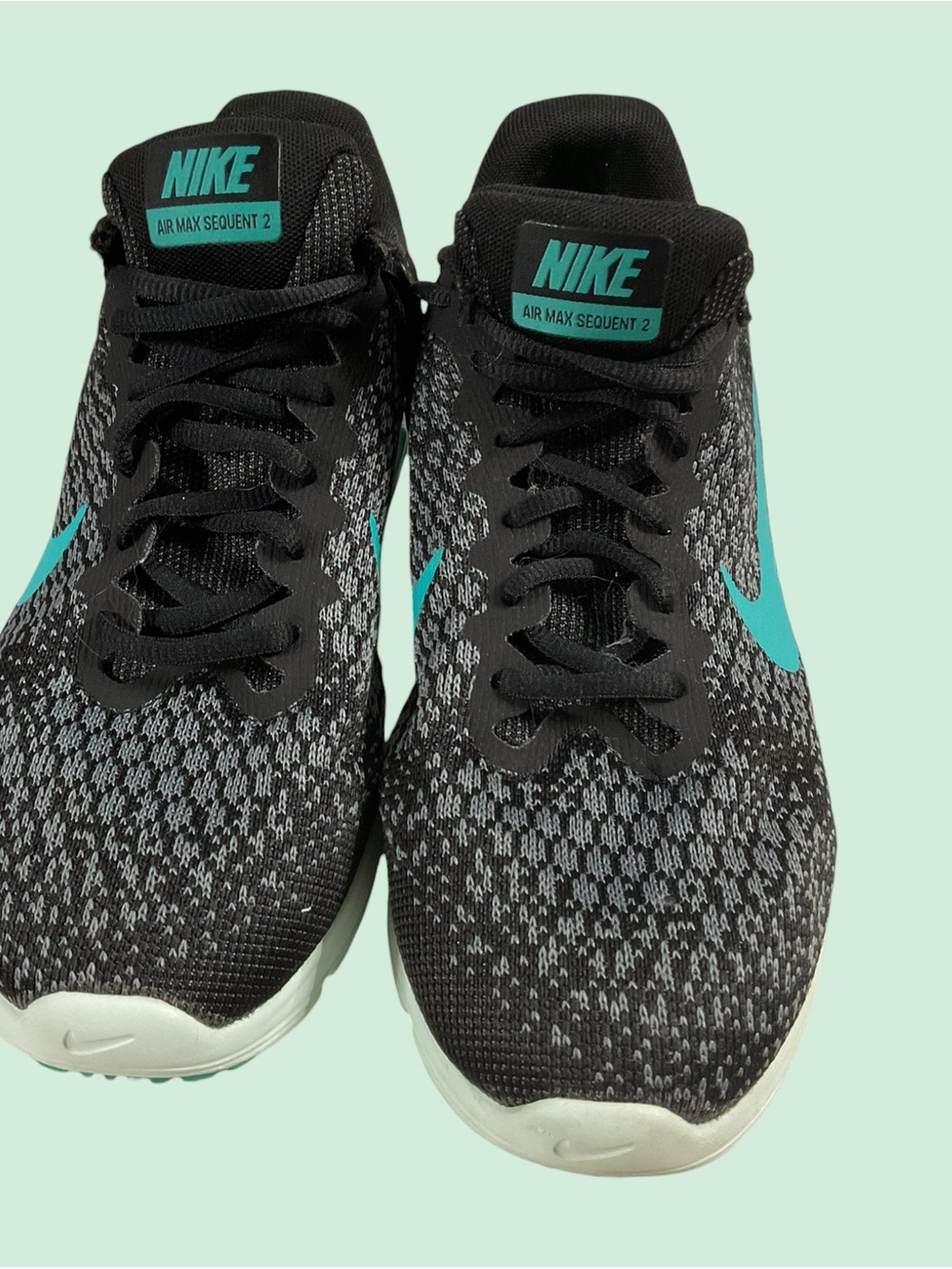 Nike Women’s Air Max Sequent 2 Running Shoes - Black/Teal Size 9.5M